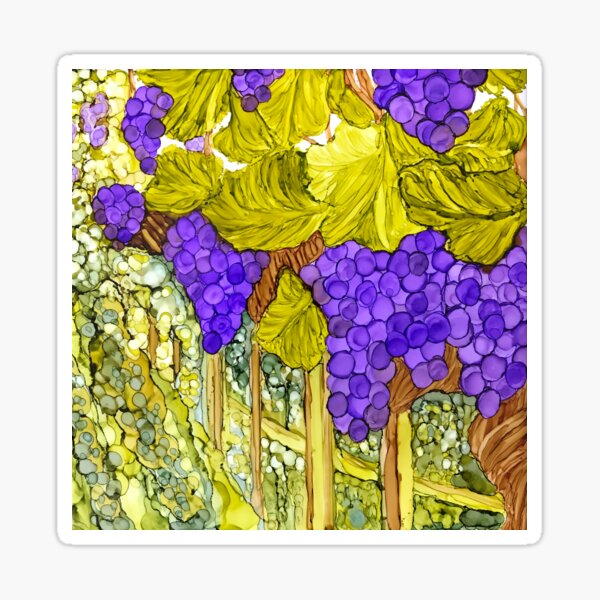 Vineyard with Purple Grapes Sticker