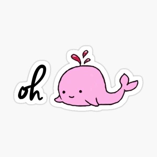 Pink 2025 whale sticker