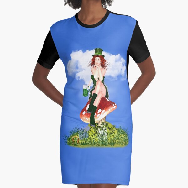 St. Patrick´s Day Design Red Pat T-Shirt Kleid