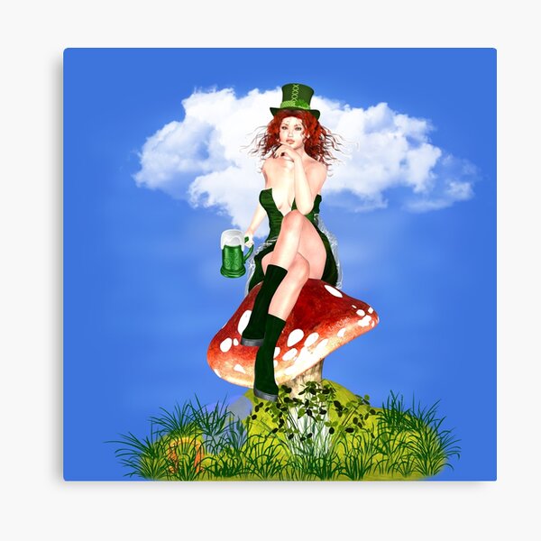 St. Patrick´s Day Design Red Pat Leinwanddruck