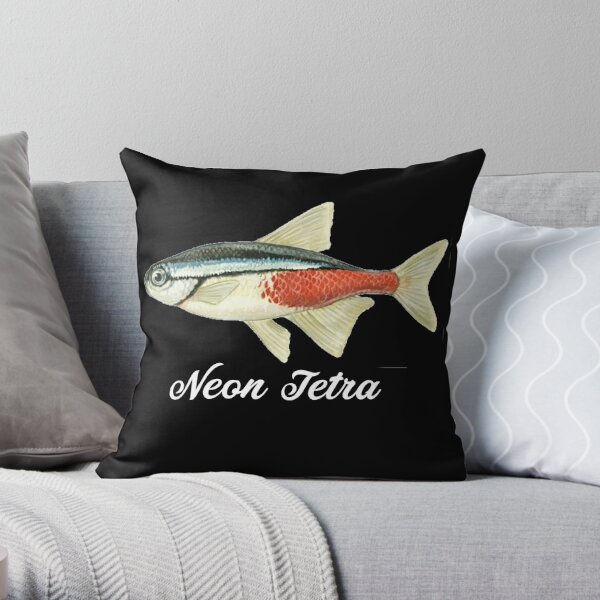 Neon Tetra - Neon Tetra Painting - Neon Tetra Shirt - Marine Biologist Gift  - Fish Painting Pillow for Sale by Galvanized