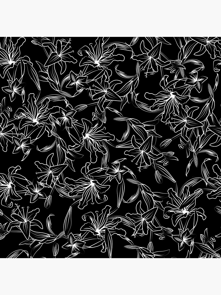 Lilies -White on Black by MeredithWatson