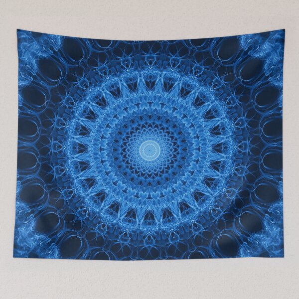 Item preview, Detailed mandala in ocean blue color designed and sold by JBlaminsky.