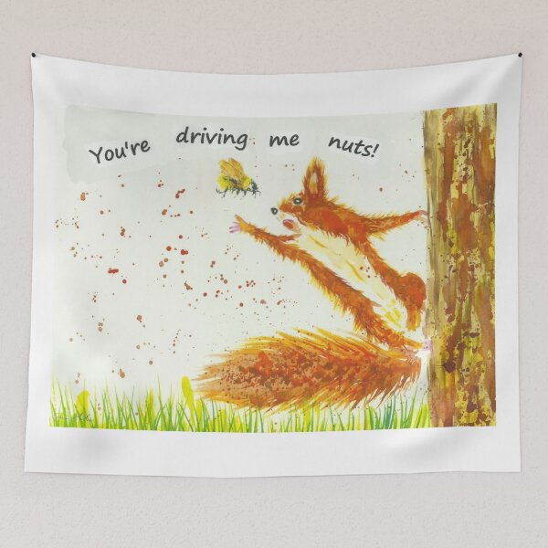 Item preview, Ardilla y abeja "¡Me estás volviendo loco!" designed and sold by Casimirasart.