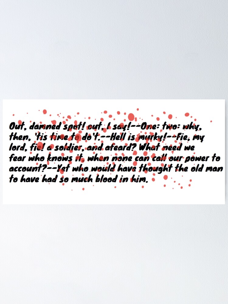 Out Damned Spot Lady Macbeth Monologue" Poster By Nicheweirdstuff |  Redbubble Out Damned Spot Lady Macbeth Monologue" Poster By Nicheweirdstuff |  Redbubble