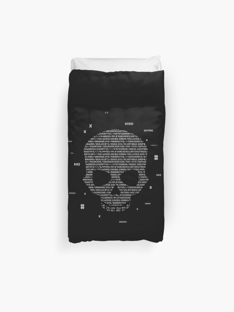 Hacked Skull Duvet Cover By Kiboune Redbubble