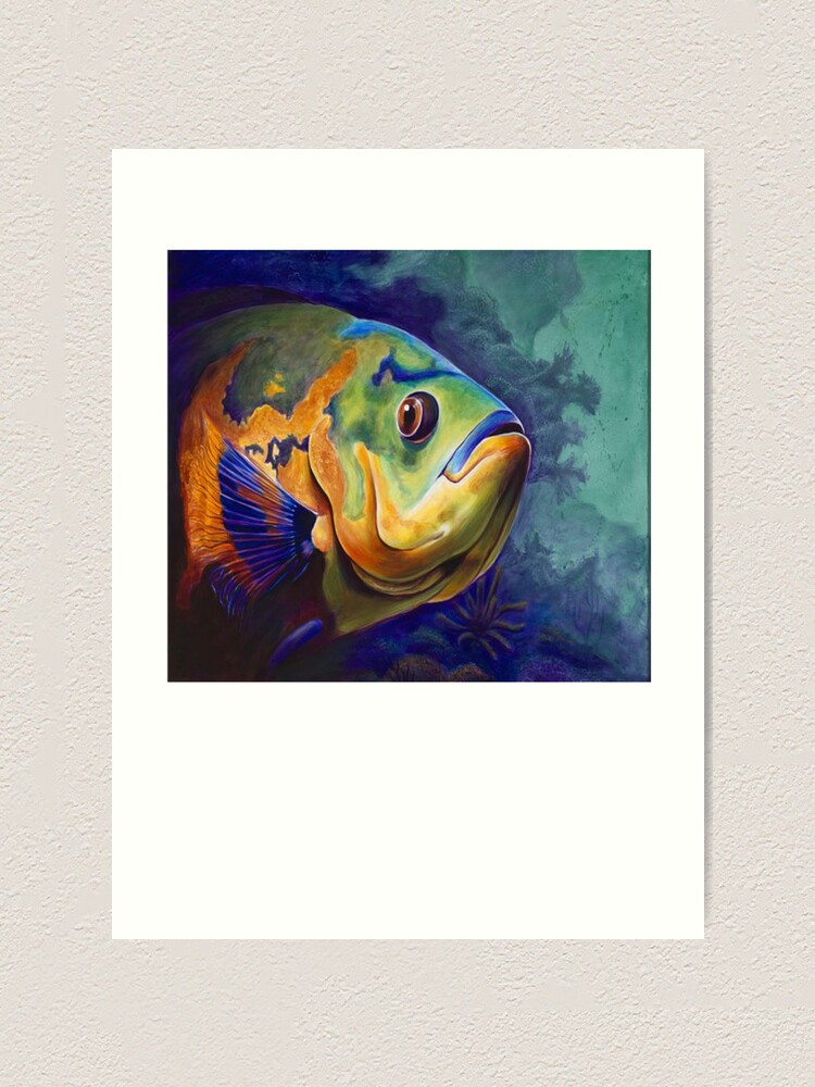 Oscar Fish - Oscar Fish Painting - Oscar Fish Drawing - Fish - Fish Shirt -  Fish Art | Art Print