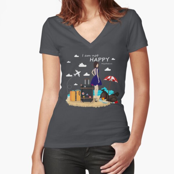 I am not Happy - Fyre Festival Fitted V-Neck T-Shirt
