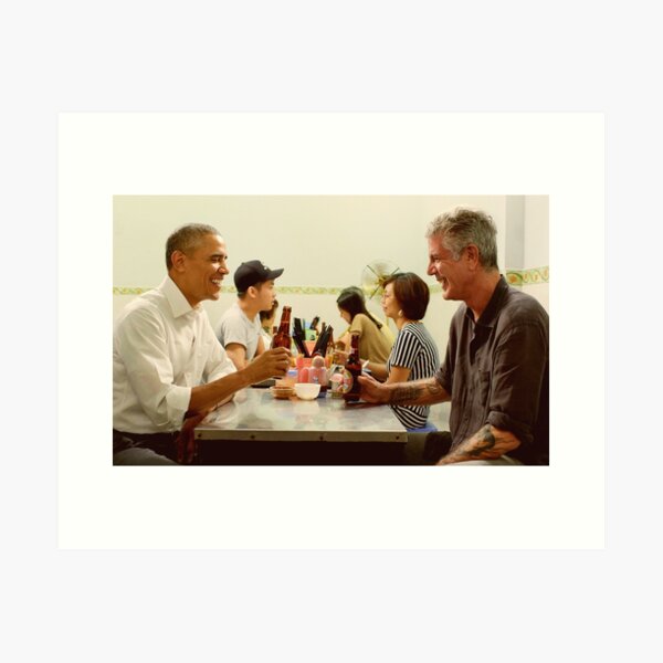 anthony bourdain and barack obama poster Art Print