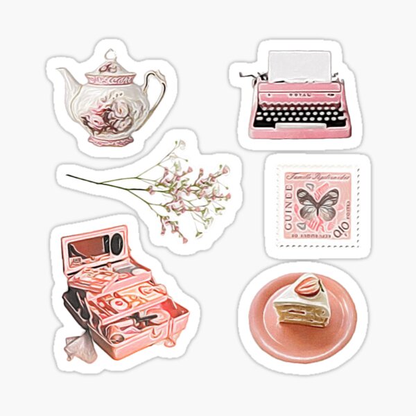 Pretty in Pink - Vintage Classy Lady Sticker Sheet Bundle Pack Set 3 Sticker