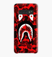 Red Bape Camo Shark Case/Skin for Samsung Galaxy