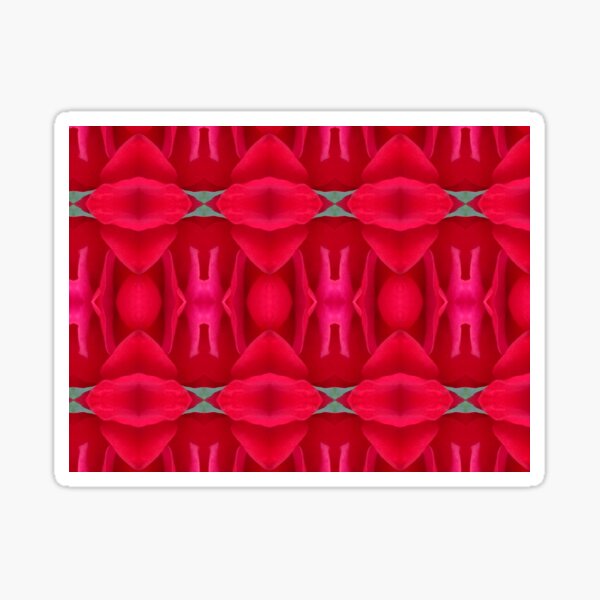 Red rose petal repeat pattern Sticker