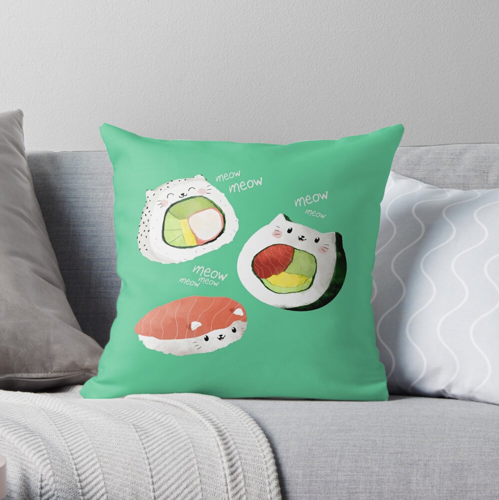 shrimp sushi roll pillow & throw blanket