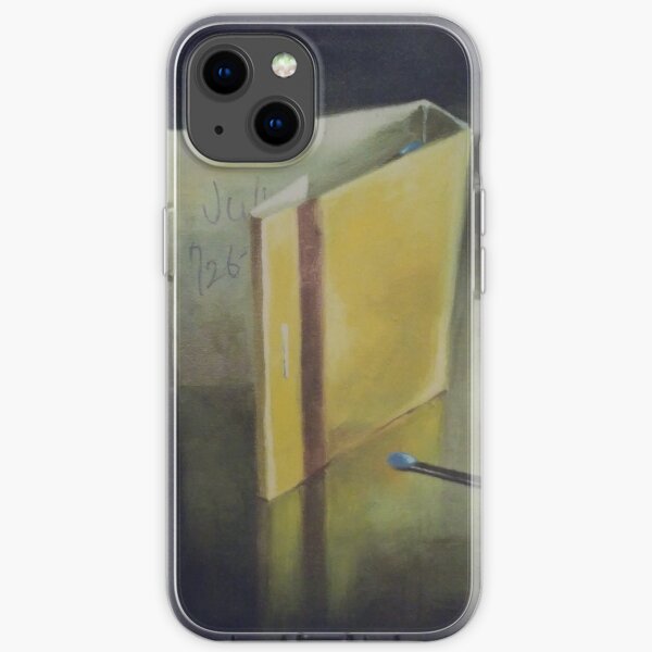 #wood #Painting #Yellow #StillLife #ModernArt #indoors #paper #one #writing iPhone Soft Case