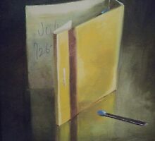 #wood #Painting #Yellow #StillLife #ModernArt #indoors #paper #one #writing by znamenski