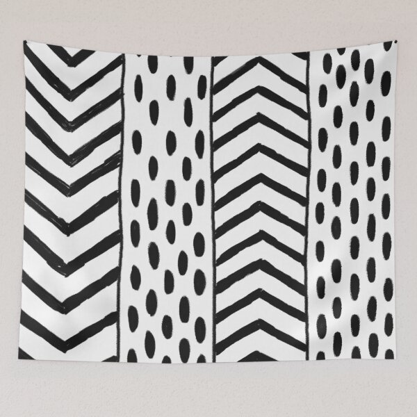 Item preview, Chevron Lines Dots Hand Drawn Chalk Scandi Scandinavian Pattern designed and sold by LD ART.