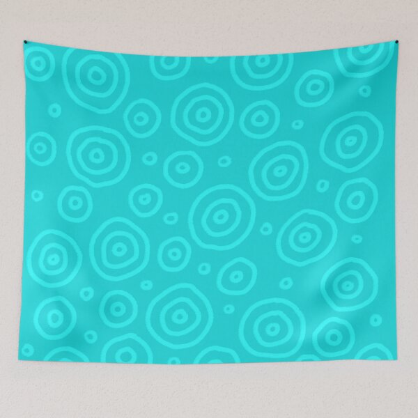 Item preview, Aqua Blue Circles Hand Drawn Chalk Scandi Scandinavian Pattern designed and sold by LD ART.