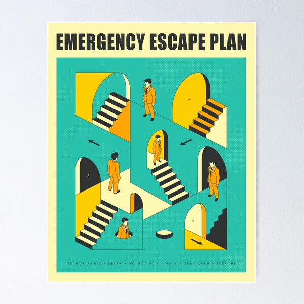 Artikel-Vorschau von EMERGENCY ESCAPE PLAN 1, designt und verkauft von JazzberryBlue.