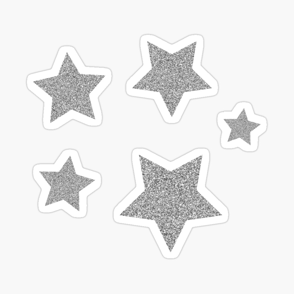 Silver Star Stickers 3/4 Inch