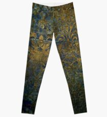 Grunge,damasks,rustic,worn,velvet,wall paper,victorian,damask Leggings