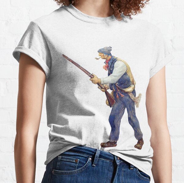 Le Patriote Henri Julien Quebec French Patriote Drapeau Québec Rebbelion Lower Canada 1837-1838 Historical Painting 1904 on blue background HD HIGH QUALITY ONLINE STORE Classic T-Shirt