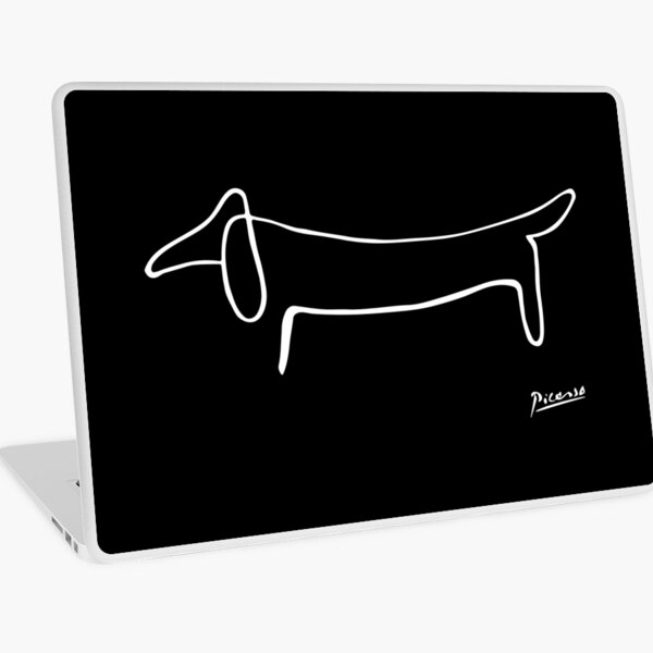 Pablo Picasso, Dachshund Dog, Lump Artwork, Animals Line Sketch, Prints, Posters, Bags, Tshirts, Men, Women, Kids Laptop Skin