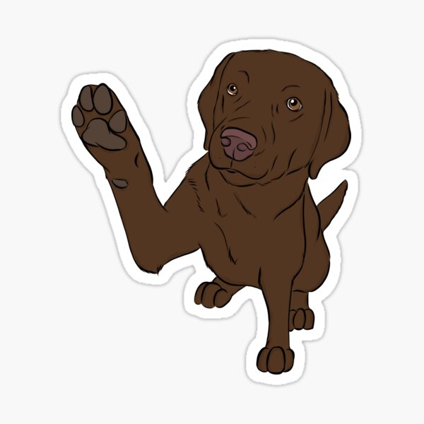 High Five Chocolate Labrador Sticker