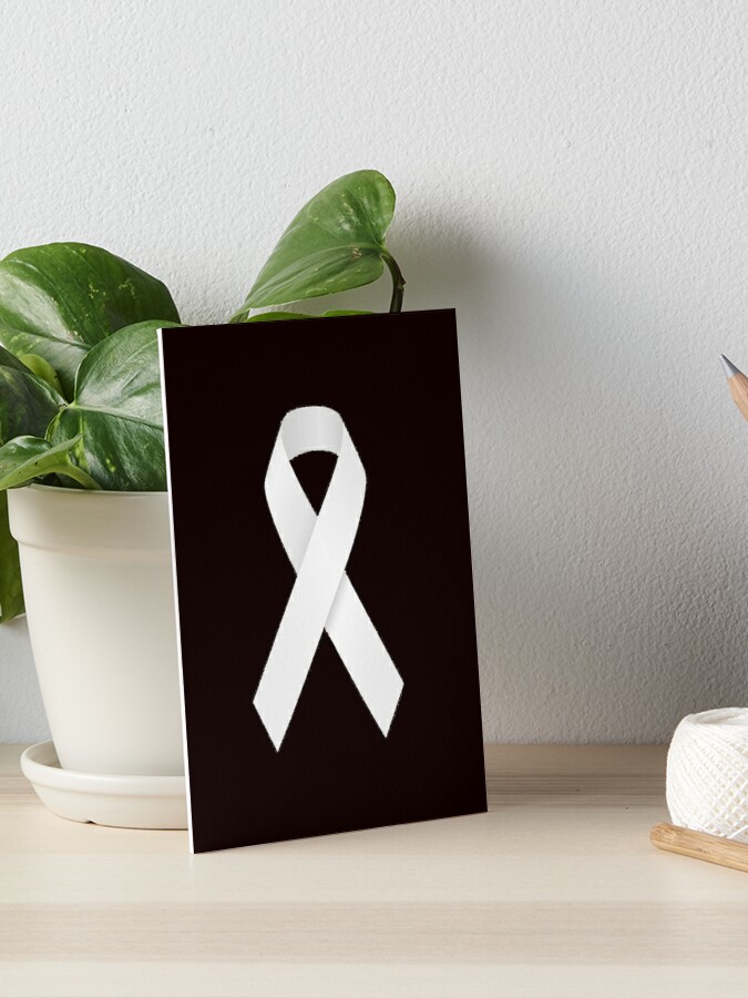 White ribbon anti domestic violence / lung cancer