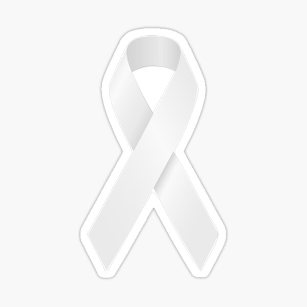 white ribbon car bumper sticker anti domestic violence vinyl car decal 80  mm x 120 mm (3.15 x 4.75 inches)