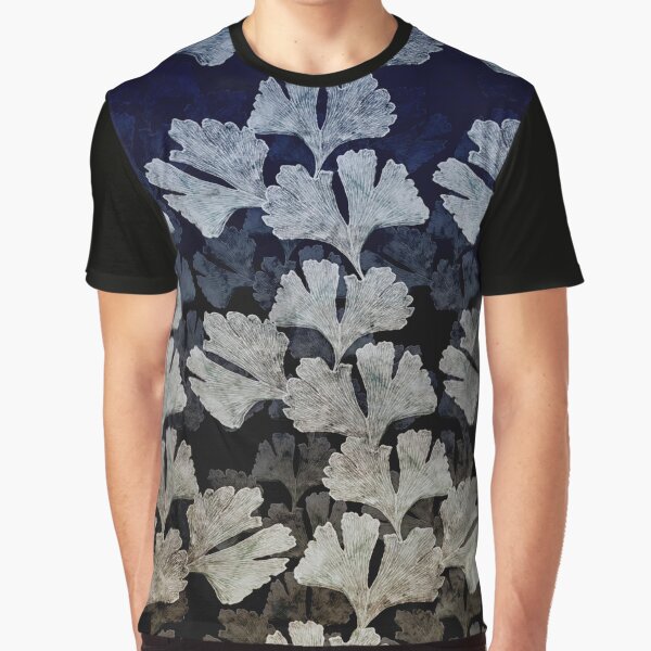 Ginko Leaf Multi-toned Print Graphic T-Shirt