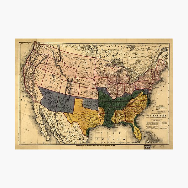 Civil War Era Map of the United States (January 1864) Photographic Print