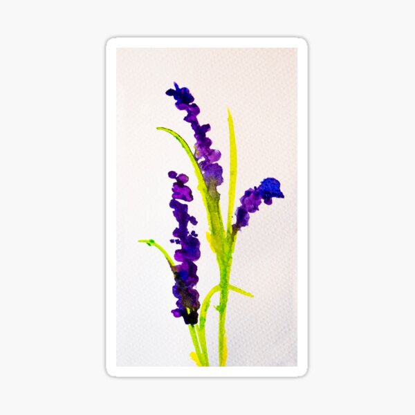 Item preview, purple flowers watercolor designed and sold by TessAndre.