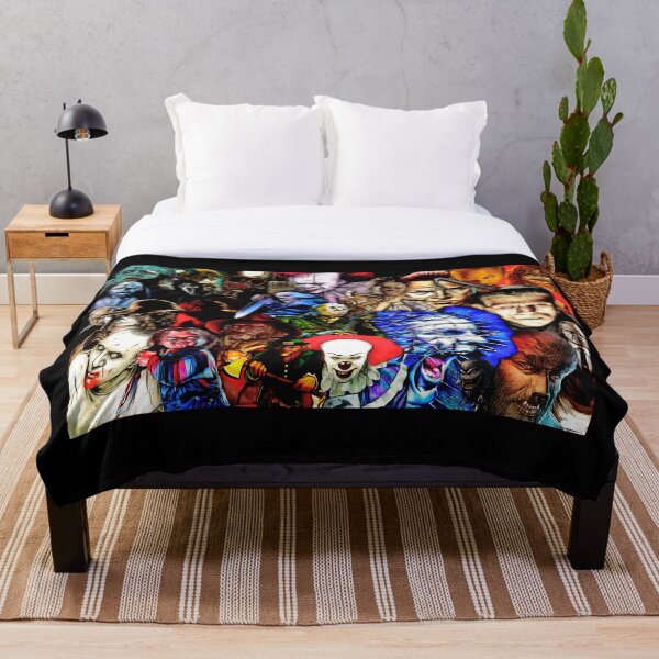 Collage Of Horror Throw Blanket