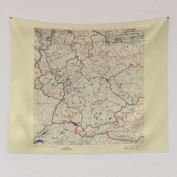 Aperçu de l'œuvre July 10 1945 World War II Twelfth Army Group Situation Map créée et vendue par allhistory.