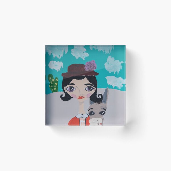 Item preview, ~ Wild Burro Donkey ~ 10 Year Old Amelia's Arizona Critter Girl Art By Milly Moo designed and sold by ArtByMillyMoo.