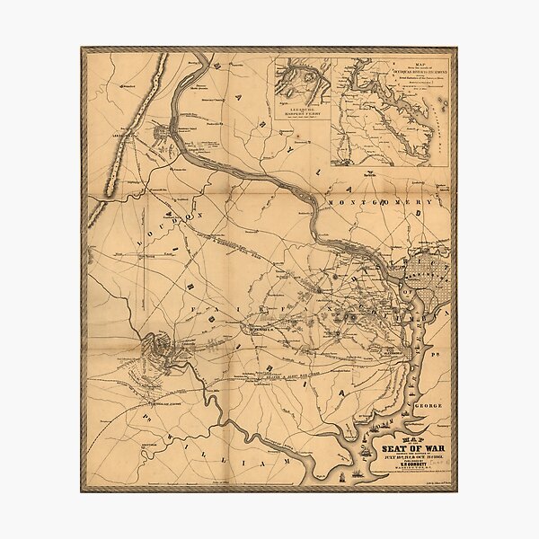 Item preview, Civil War Map of Battles Between July 18th 21st & Oct 21st 1861 designed and sold by allhistory.