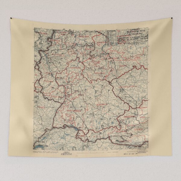 Item preview, June 2 1945 World War II Twelfth Army Group Situation Map designed and sold by allhistory.