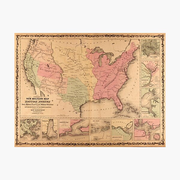 Item preview, Johnson's New Illustrated Military United States Map (1862) designed and sold by allhistory.