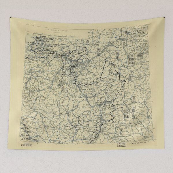 Item preview, March 31 1945 World War II HQ Twelfth Army Group situation map designed and sold by allhistory.