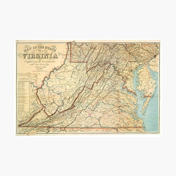 Item preview, Civil War Era Map of the State of Virginia (1863) designed and sold by allhistory.