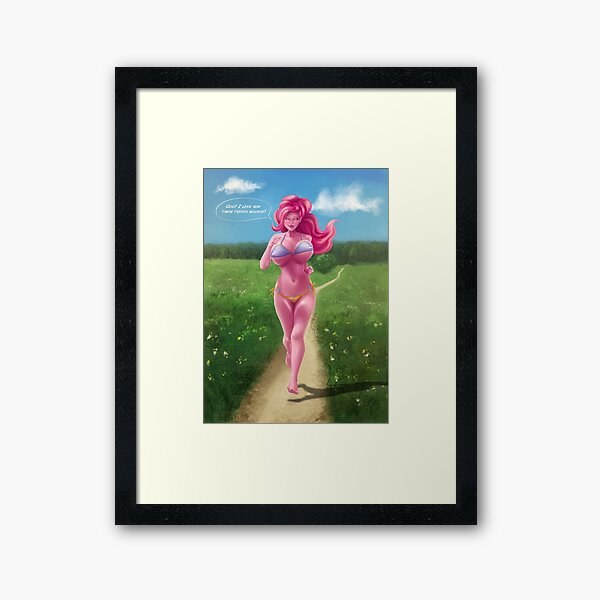 Pink Running Framed Art Print