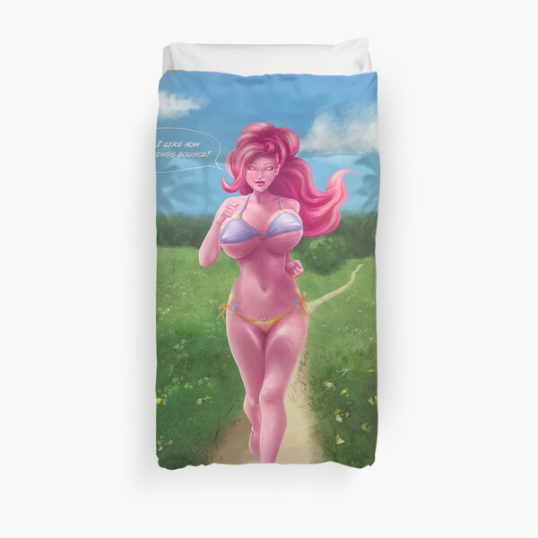 Pink Running Duvet Cover