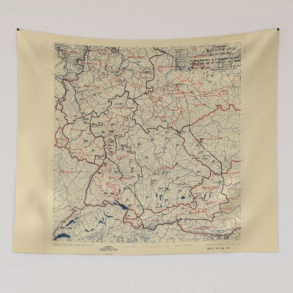 Item preview, July 5 1945 World War II HQ Twelfth Army Group situation map designed and sold by allhistory.