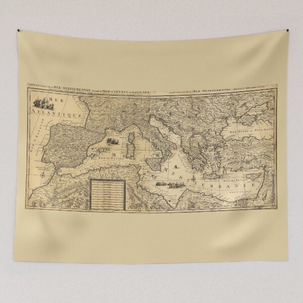 Item preview, Mediterranean Sea Map by Guillaume Sanson (1680) designed and sold by allhistory.