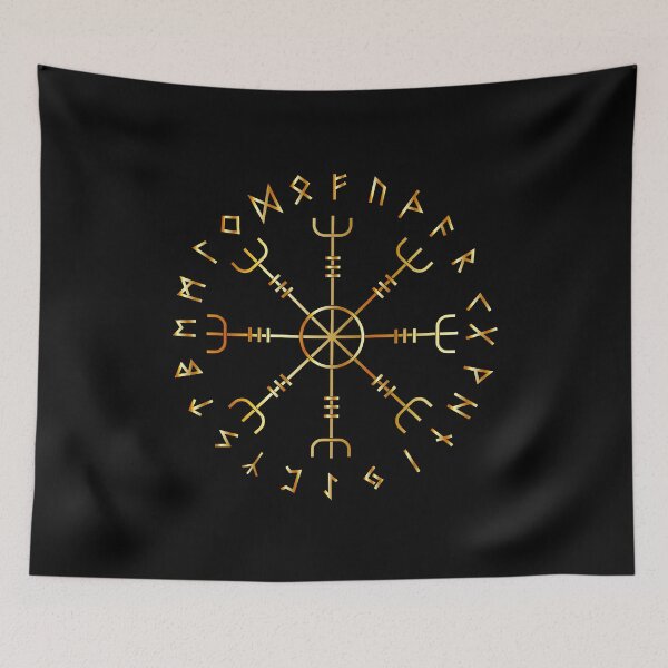 Item preview, Scandinavian Runic Alphabet with the Vegvisir-the Magic Navigation Compass of ancient Vikings designed and sold by Shawlin Islam.