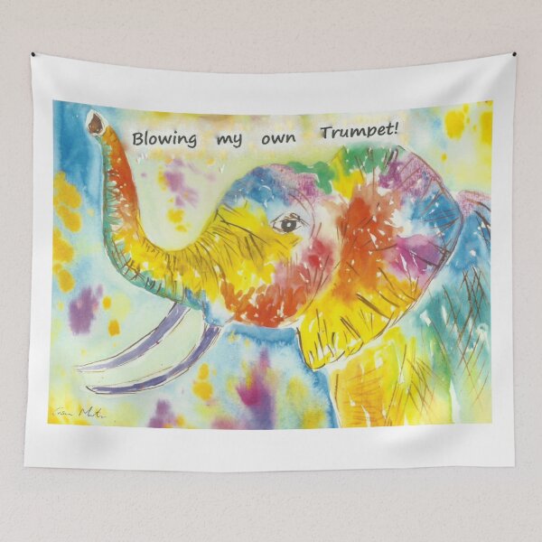 Item preview, Colourful Elephant, "Blowing my Own Trumpet!" designed and sold by Casimirasart.