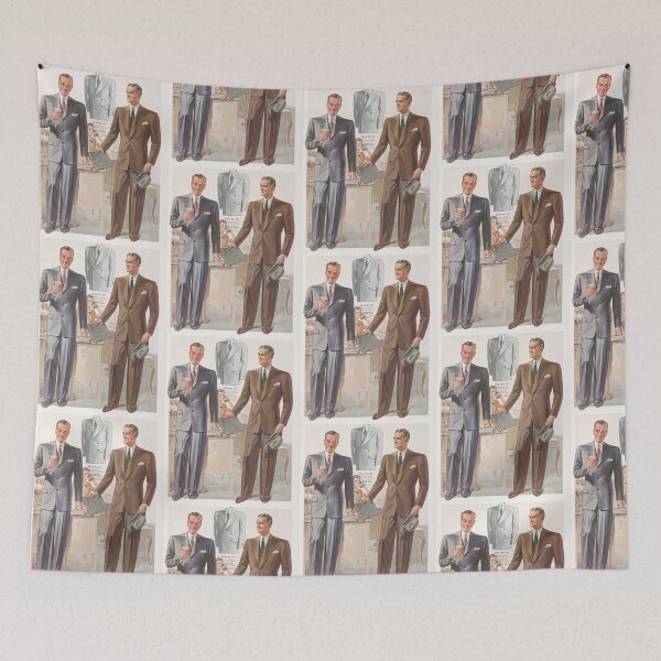 Item preview, Vintage 40s mens style illustration designed and sold by Vintage Designs +.