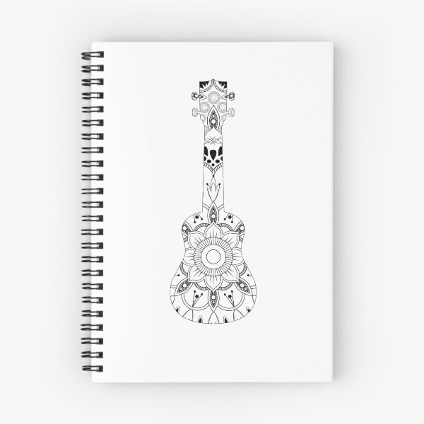 Item preview, Mandala ukulele twist black and white minimalist design designed and sold by Magda Hanak.