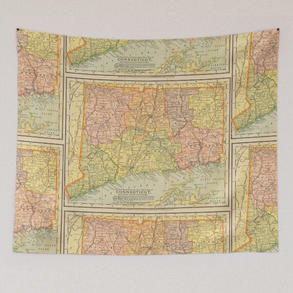 Item preview, Vintage map of Connecticut designed and sold by Vintage Designs +.