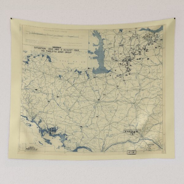 Item preview, August 5 1944 World War II HQ Twelfth Army Group situation map designed and sold by allhistory.